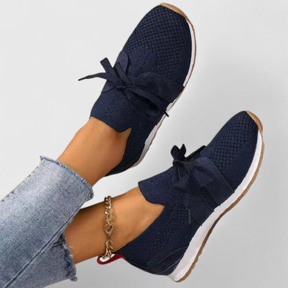 Pharailde Lace-Up Knit Sneakers