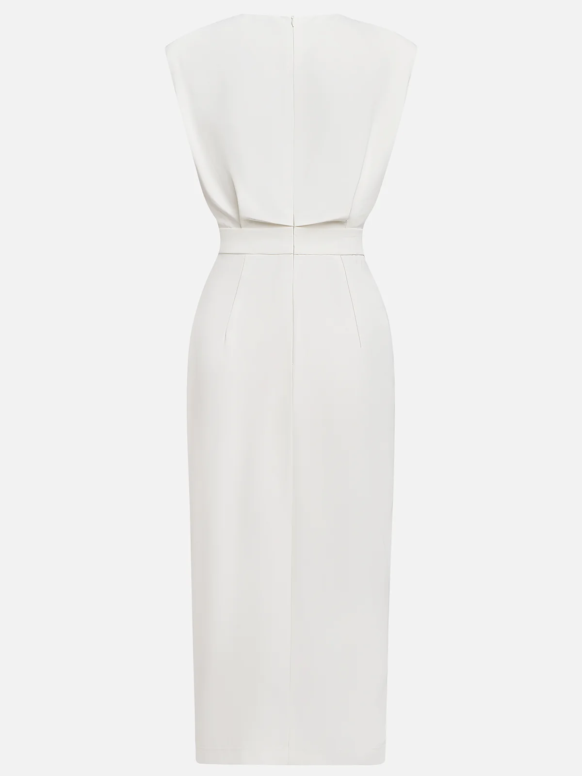 Makeda Sleeveless Midi Dress with Button Front