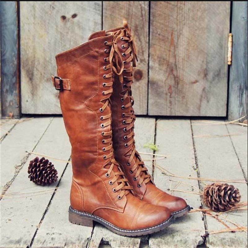 Ysanne Tall Lace-Up Riding Boots for Country Weekends