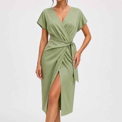 Seraphina Elegant Wrap Midi Dress