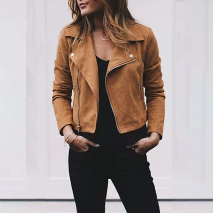 Maheude Suede Cropped Jacket with Lapel