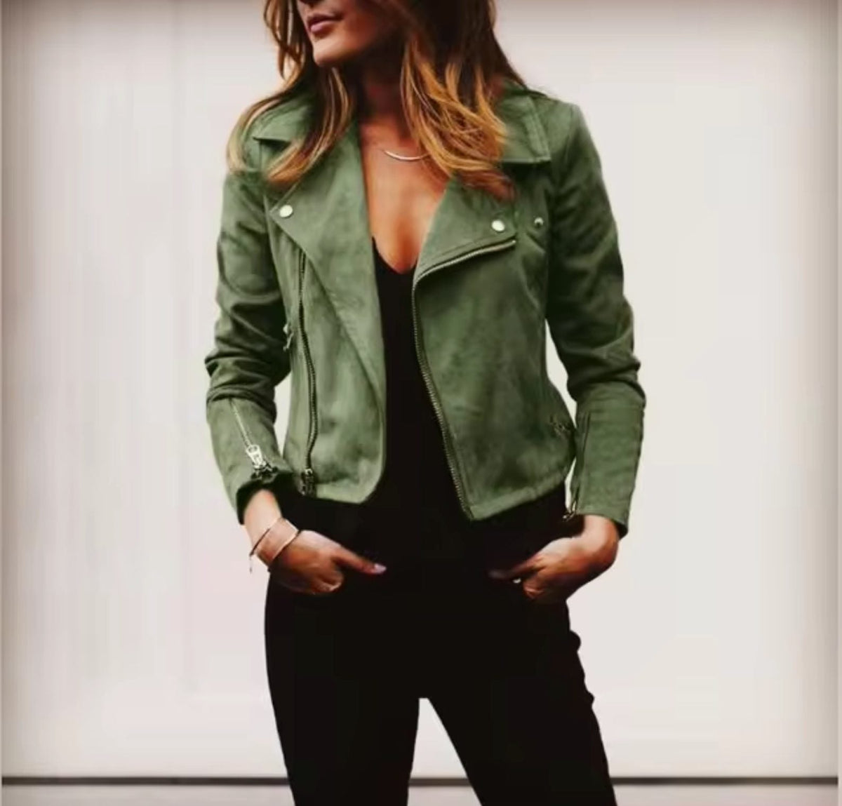 Maheude Suede Cropped Jacket with Lapel