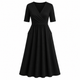Camille Wrap Midi Dress with V-Neck & Pockets
