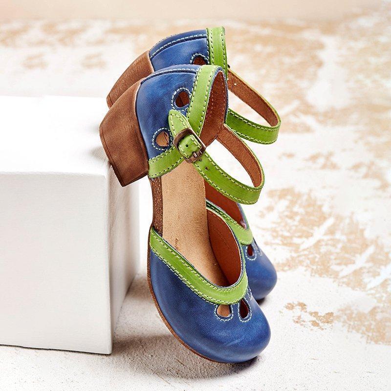 Eirene Ankle Strap Mary Jane Flats