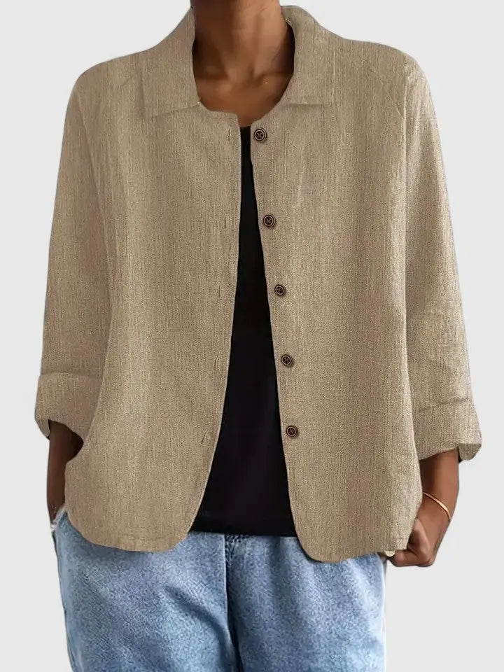 Tiffania Cotton Button-Down Shirt Jacket