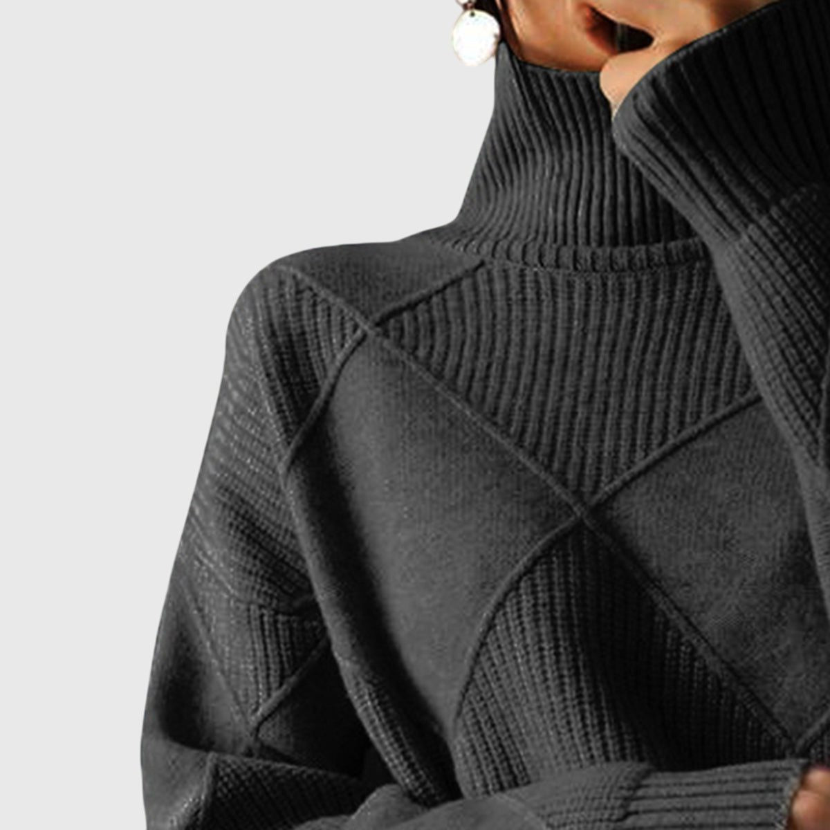 Helvide Ribbed Knit Turtleneck Sweater