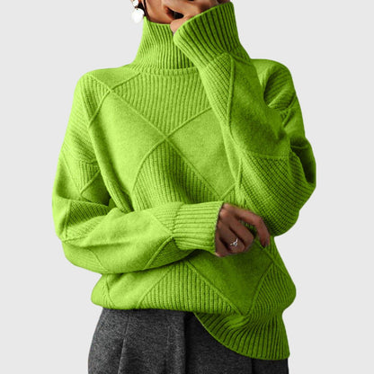 Helvide Ribbed Knit Turtleneck Sweater
