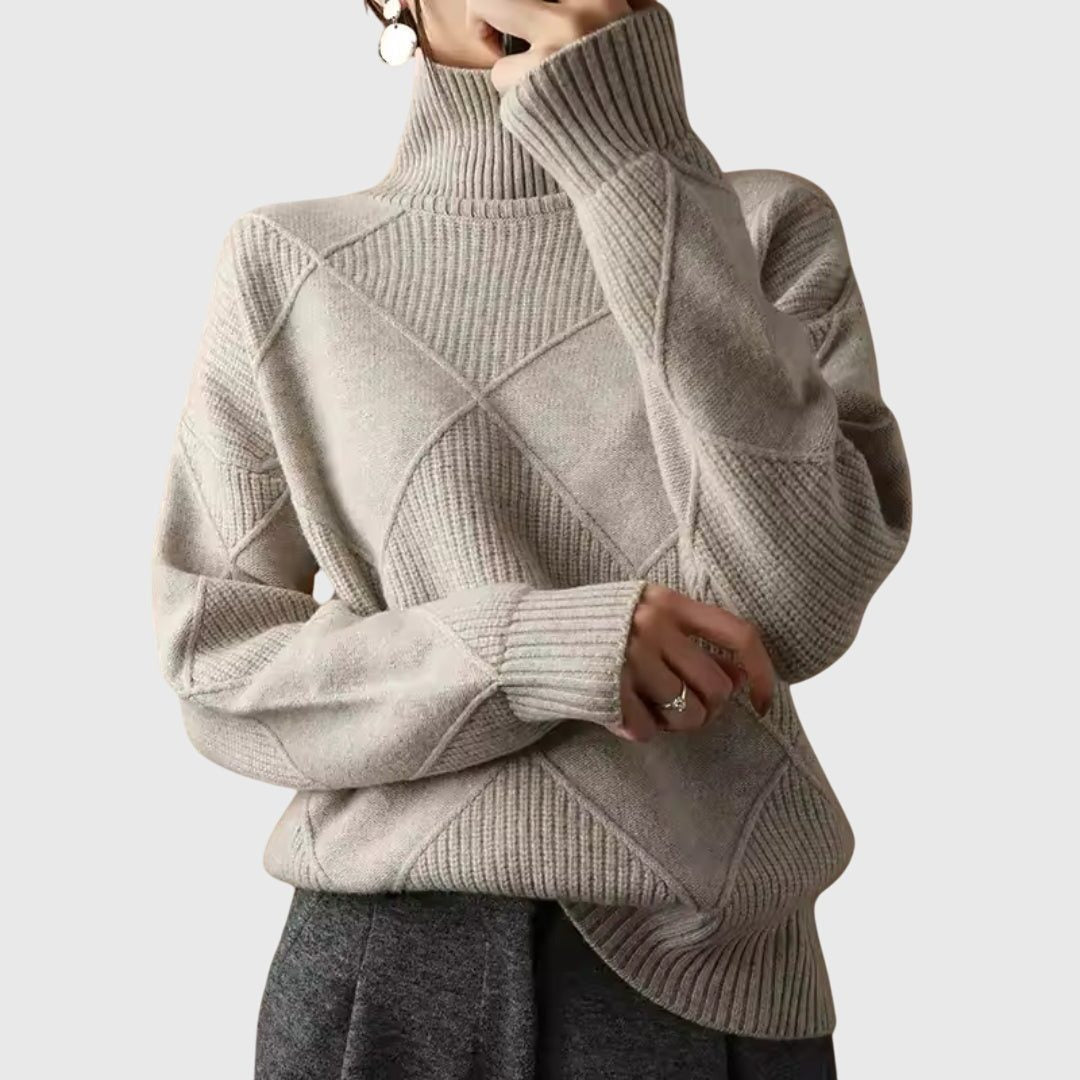Helvide Ribbed Knit Turtleneck Sweater