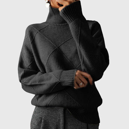 Helvide Ribbed Knit Turtleneck Sweater