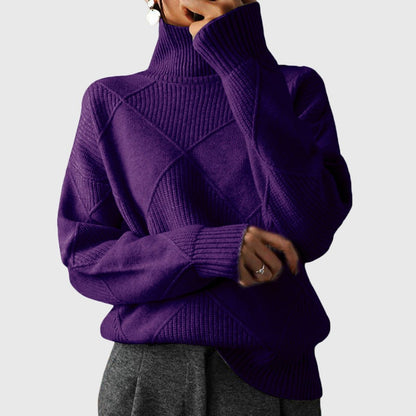 Helvide Ribbed Knit Turtleneck Sweater