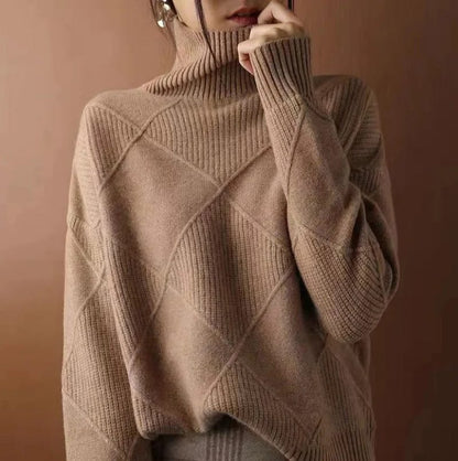 Helvide Ribbed Knit Turtleneck Sweater