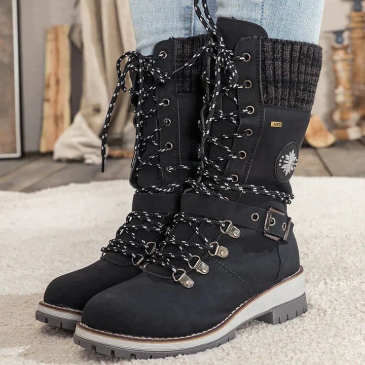 Thomassine Lace-Up Knee-High Winter Boots for Snow