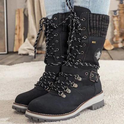 Thomassine Lace-Up Knee-High Winter Boots for Snow
