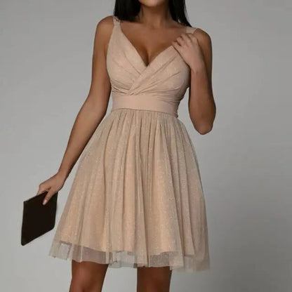 Gaudence Sequin Midi Dress for Evenings, Wrap V-Neck