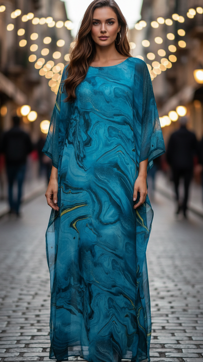 Tijana Wedding Guest Maxi Dress with Batwing Sleeves