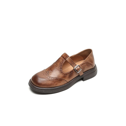 Xene Brogue Mary Jane Flats