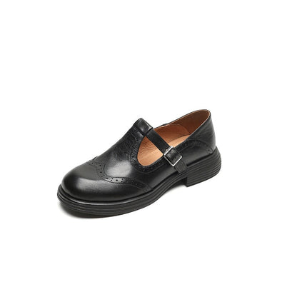 Xene Brogue Mary Jane Flats