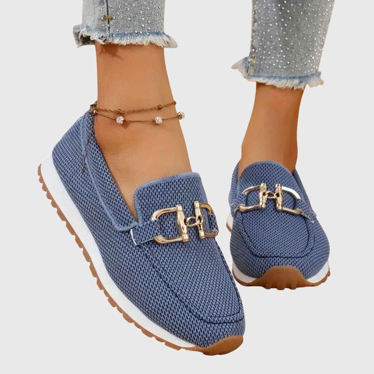 Wivine Woven Loafers with Metal Hardware