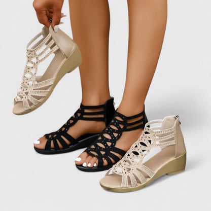 Fresende Lace-Up Open Toe Sandals