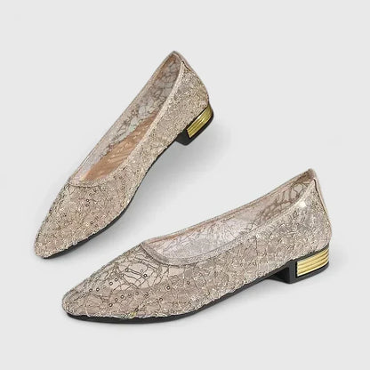 Loyse Pointed Toe Lace Flats