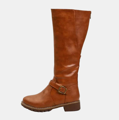 Clemencia Tall Riding Boots for Everyday, Buckle Strap