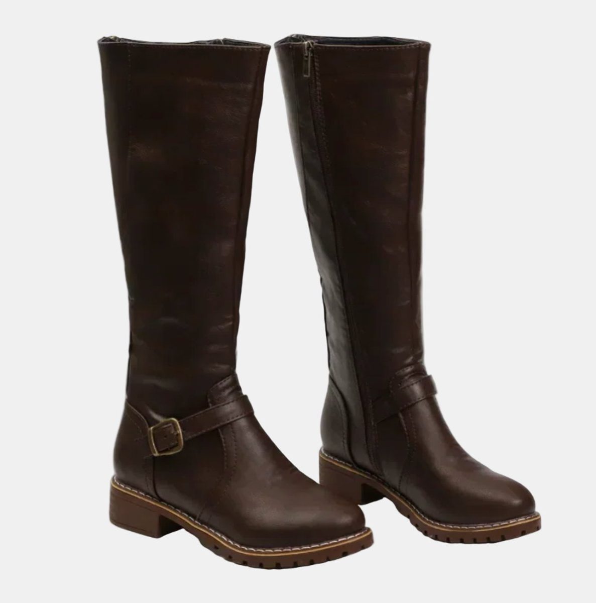 Clemencia Tall Riding Boots for Everyday, Buckle Strap