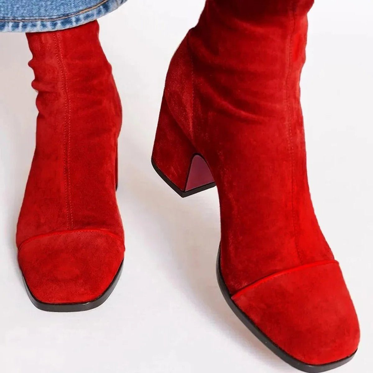 Rosamonde Suede Ankle Boots with Leopard Toe