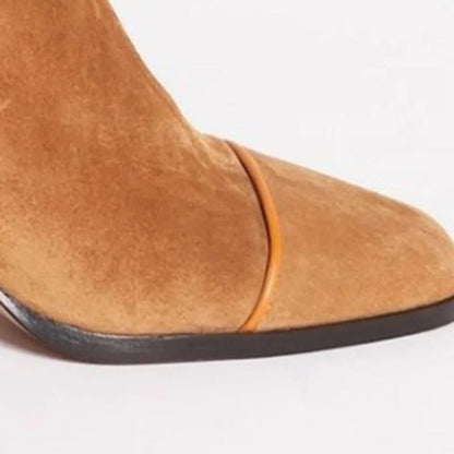 Rosamonde Suede Ankle Boots with Leopard Toe
