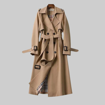 Kazuko Double-Breasted Trench Coat with Belt