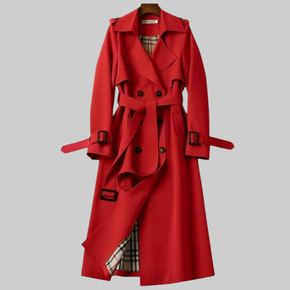 Kazuko Double-Breasted Trench Coat with Belt