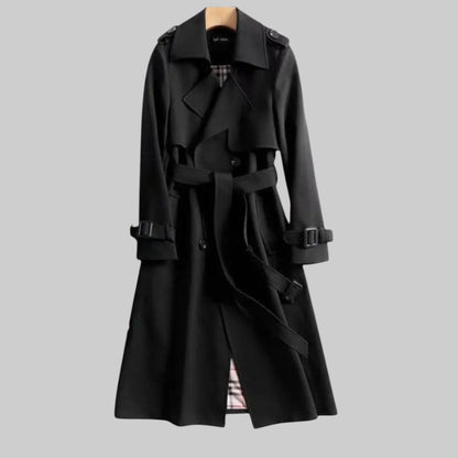 Kazuko Double-Breasted Trench Coat with Belt