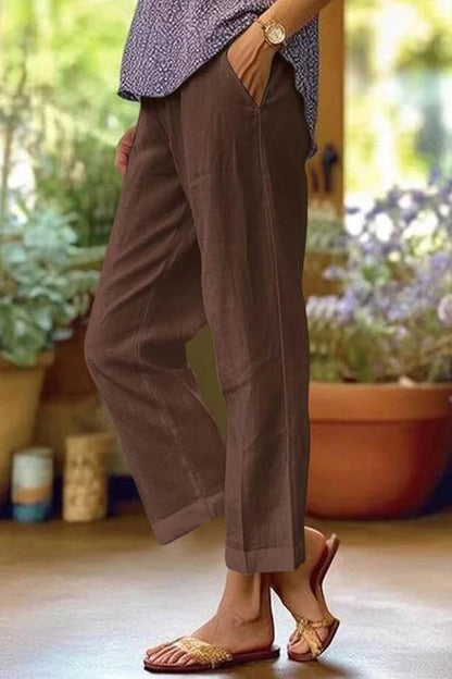 Sumiko Cuffed Straight Leg Cropped Pants