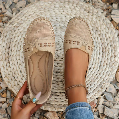 Latifa Perforated Mary Jane Flats