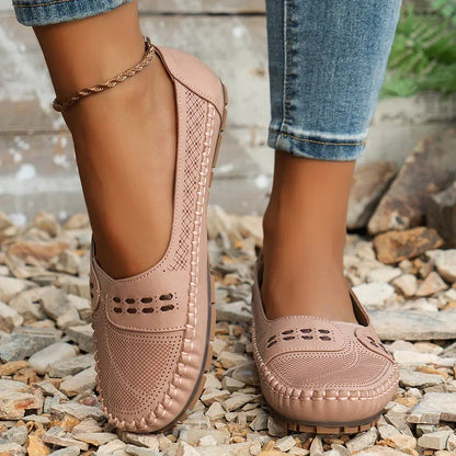 Latifa Perforated Mary Jane Flats