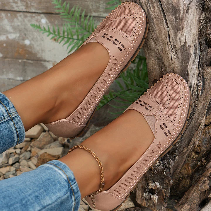 Latifa Perforated Mary Jane Flats
