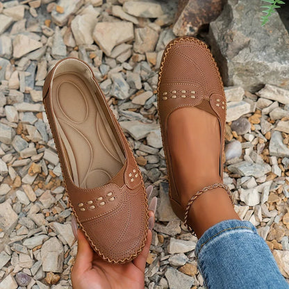 Latifa Perforated Mary Jane Flats