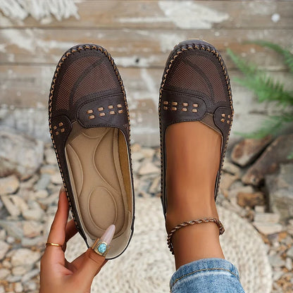 Latifa Perforated Mary Jane Flats