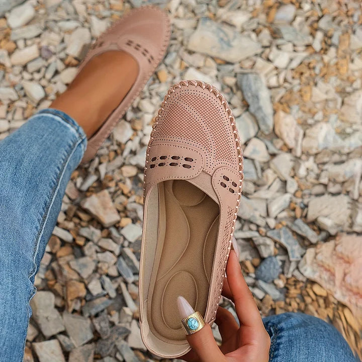 Latifa Perforated Mary Jane Flats