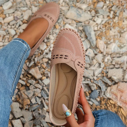 Latifa Perforated Mary Jane Flats