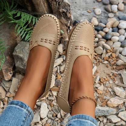 Latifa Perforated Mary Jane Flats