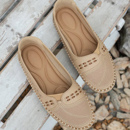 Latifa Perforated Mary Jane Flats