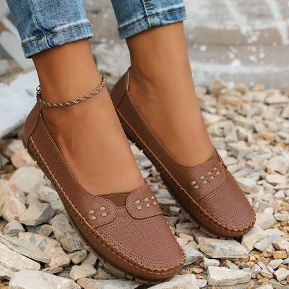 Latifa Perforated Mary Jane Flats
