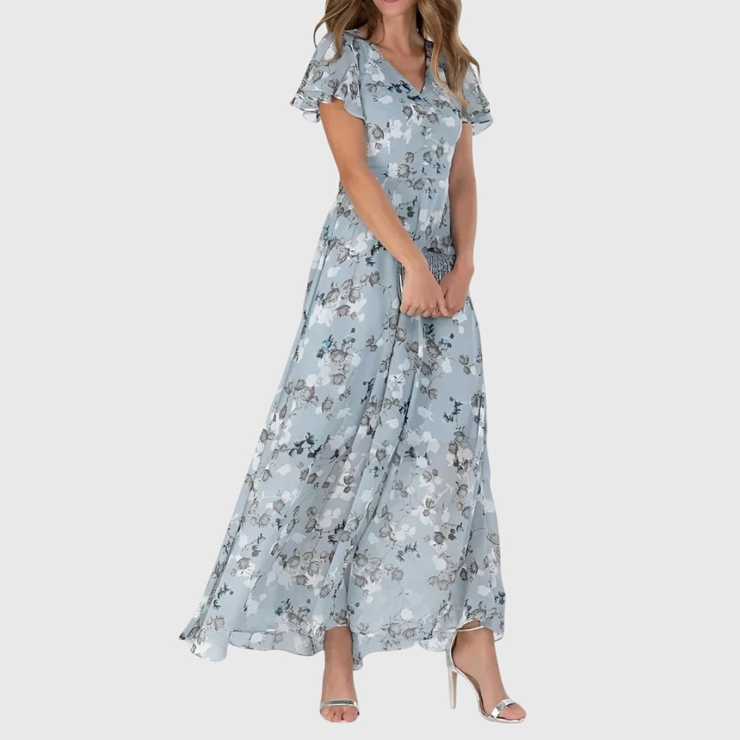 Mencia Floral Maxi Dress with V-Neck