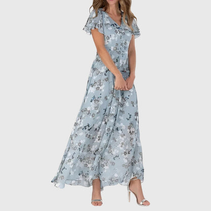 Mencia Floral Maxi Dress with V-Neck