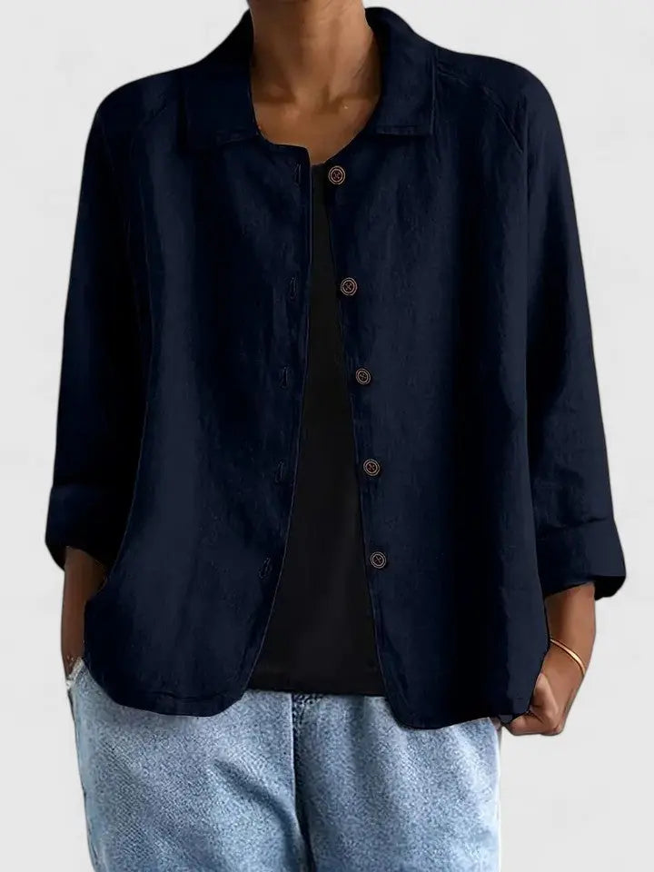 Tiffania Cotton Button-Down Shirt Jacket
