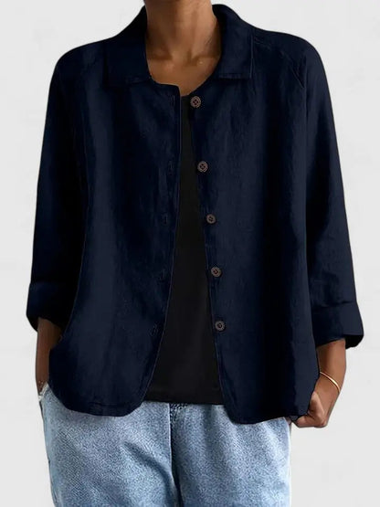 Tiffania Cotton Button-Down Shirt Jacket
