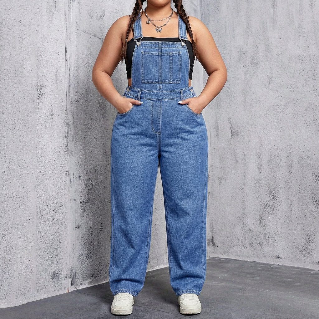 Thibaude Denim Straight Leg Overalls for Weekends