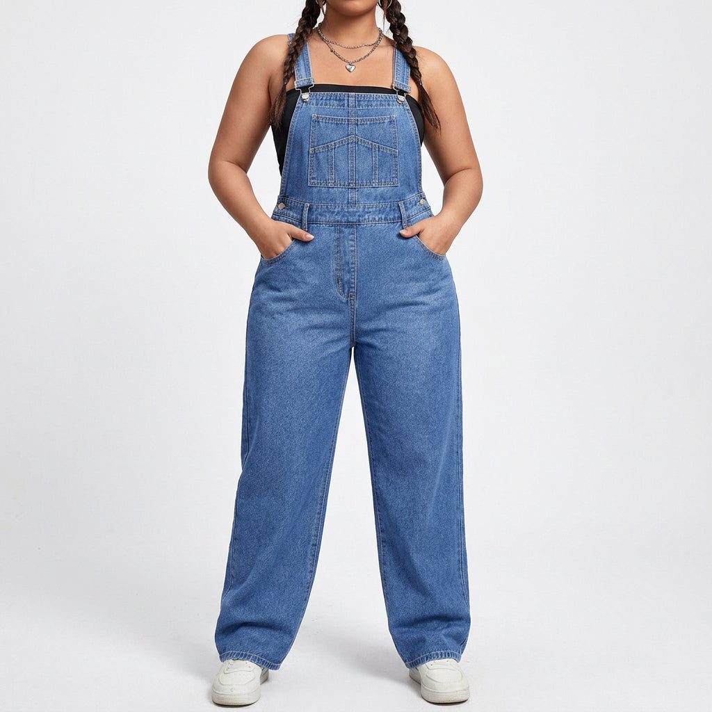 Thibaude Denim Straight Leg Overalls for Weekends