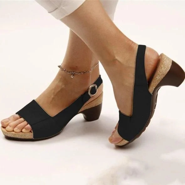 Senait Block Heel Slingback Sandals