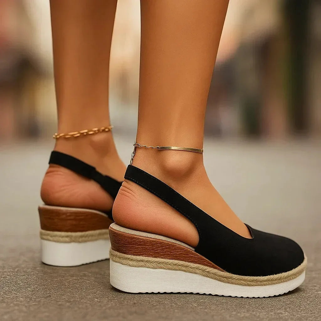 Caoimhe Platform Slingback Wedge Heels